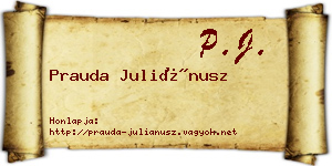 Prauda Juliánusz névjegykártya